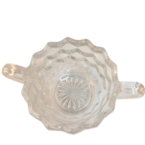 Vintage Fostoria American Cube Pattern Glass Vases, Glass Sugar and Creamer - Picture 13 of 13